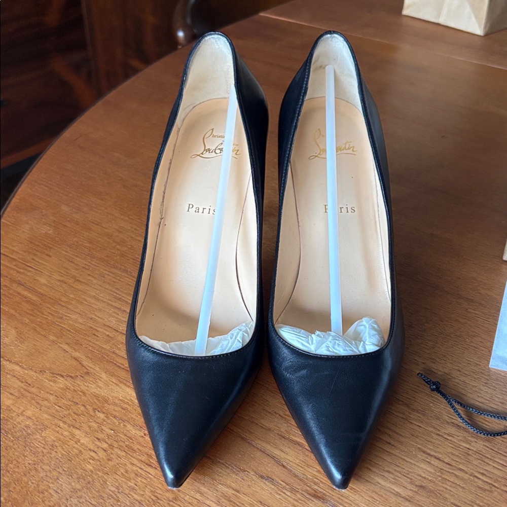 Christian Louboutin Kate 85 mm black leather pumps - Picture 1 of 9